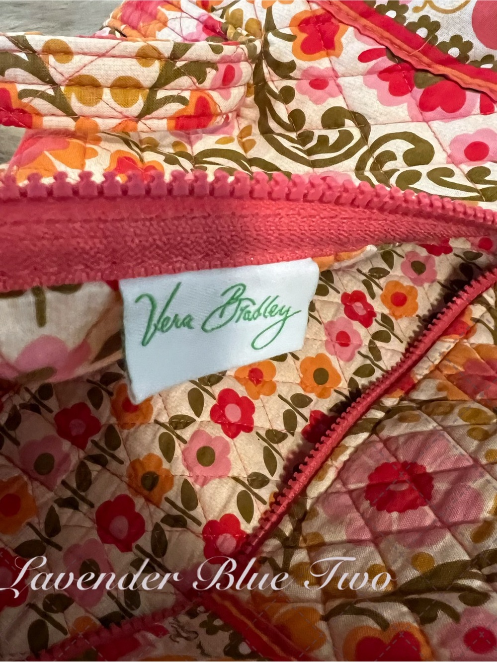 VERA BRADLEY Forloken 2011 M Duffle Bag Carryon Y2K Pink Orange Green Travel - Picture 11 of 12